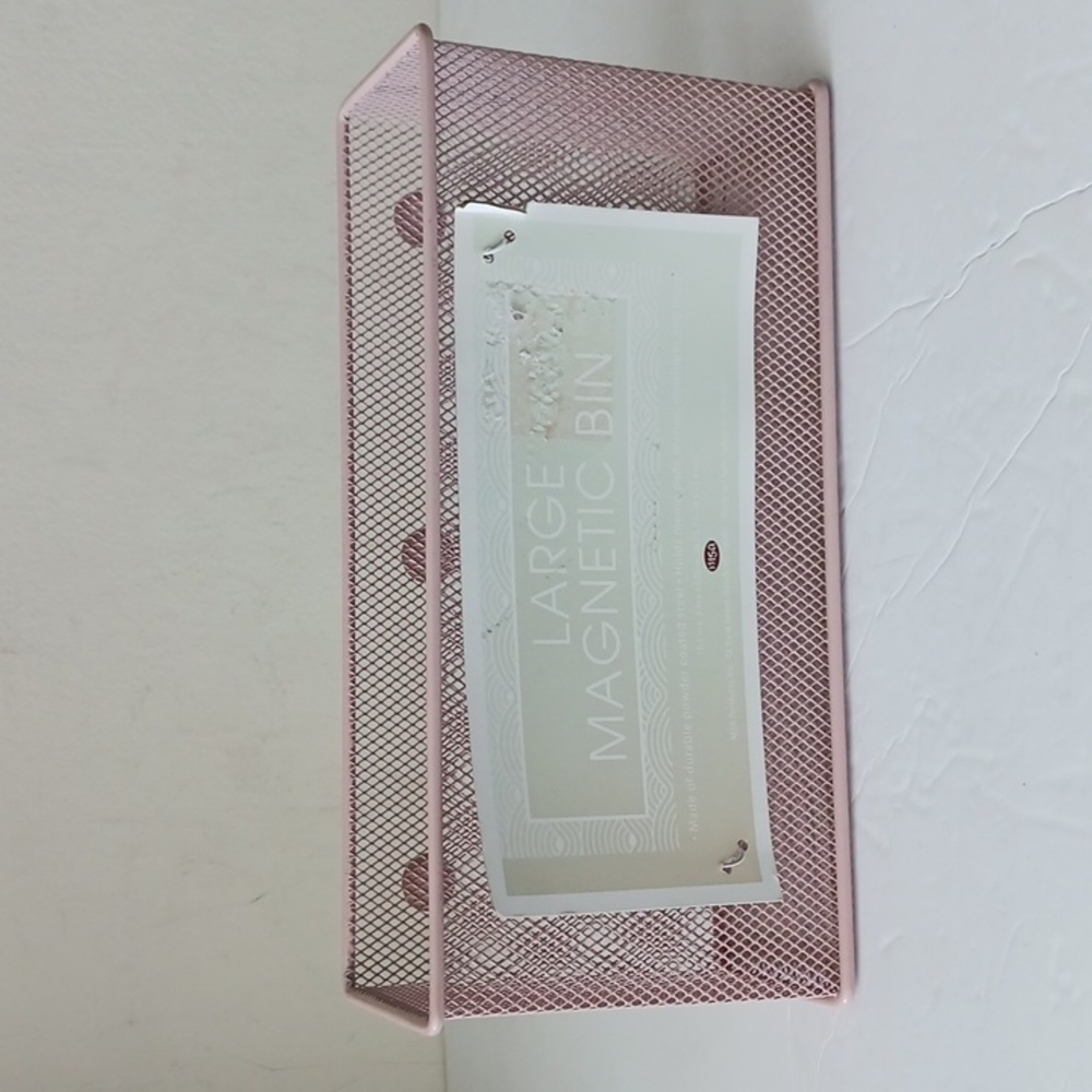Mesh Magnetic Locker Magnetic Safe Space Storage Box Bin Blush Pink by MSA NEW